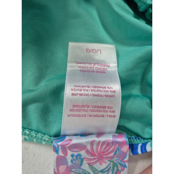 Stella Parker Collection 2 pc Tankini Blue/Green Shell Pattern Sz L - Picture 5 of 7